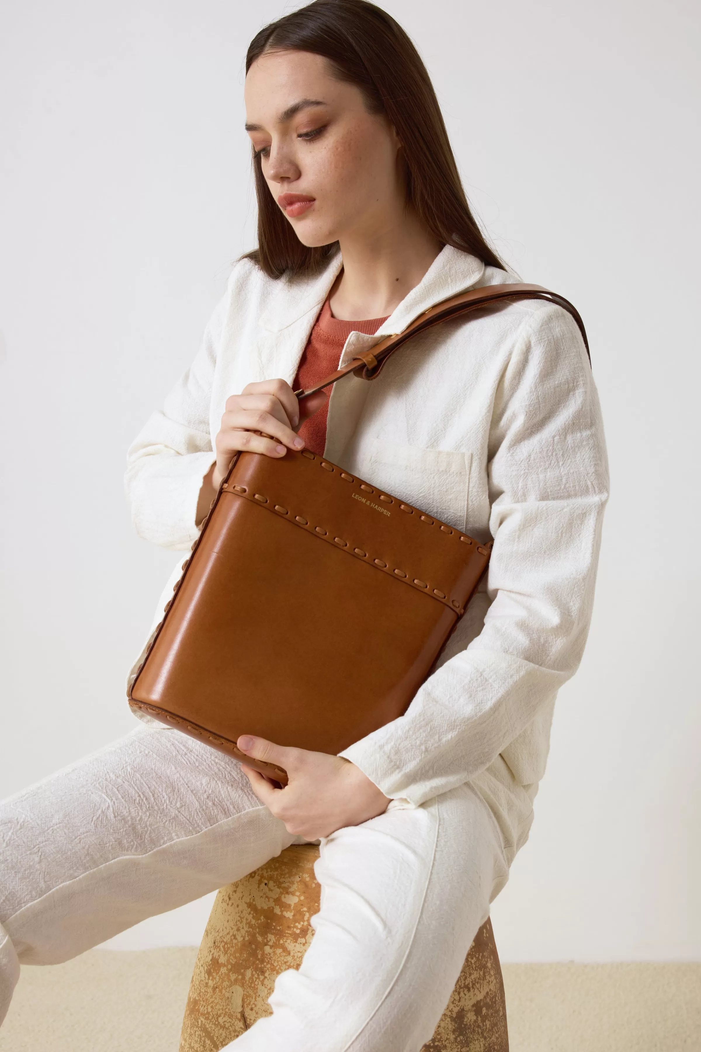 Leon&Harper Bolsos*Bolso Bertile Plain Camello