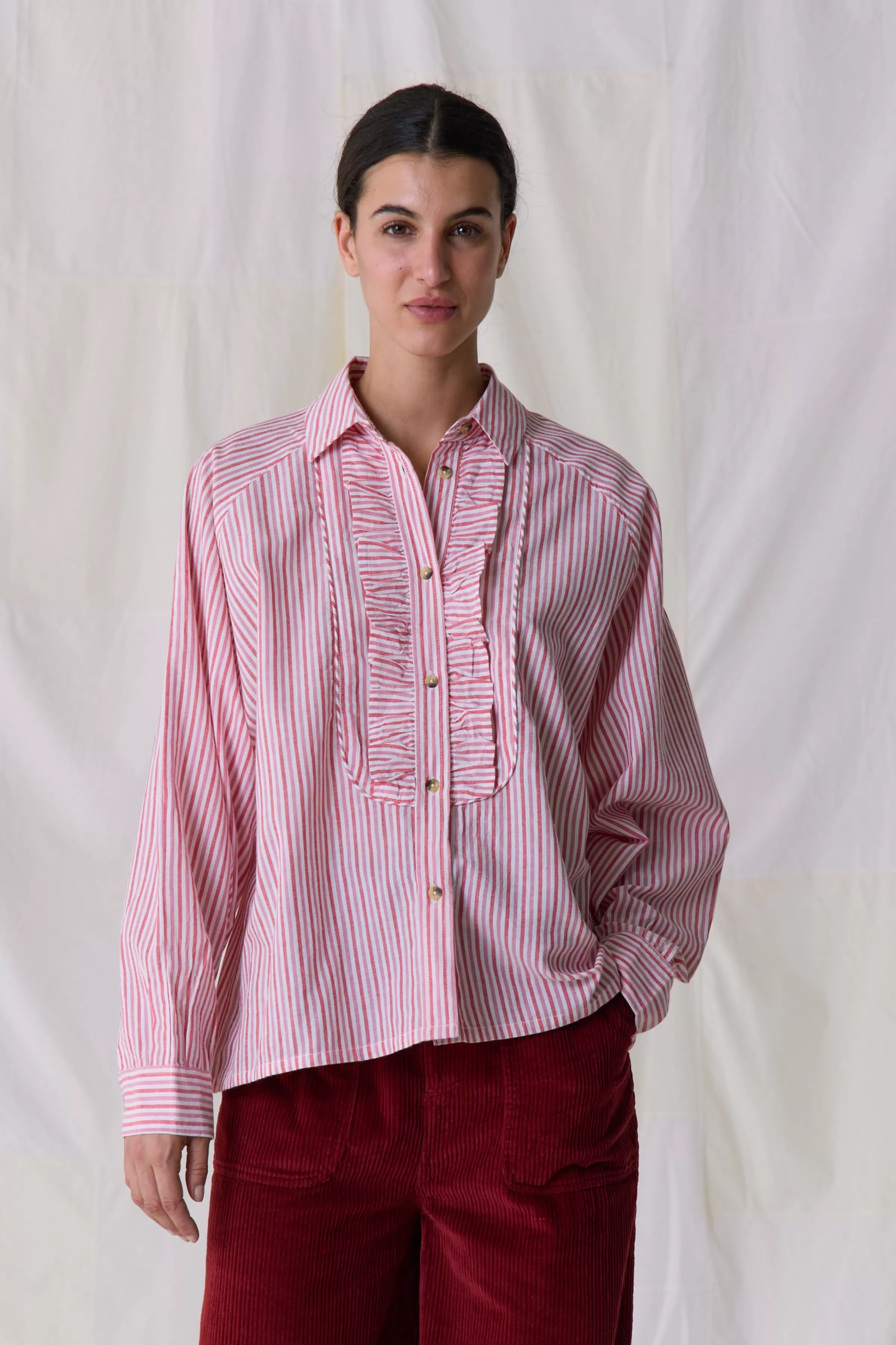 Leon&Harper Selección -50% | Rebajas | Camisas & Blusas*Camisa Choral Stripe Rojo