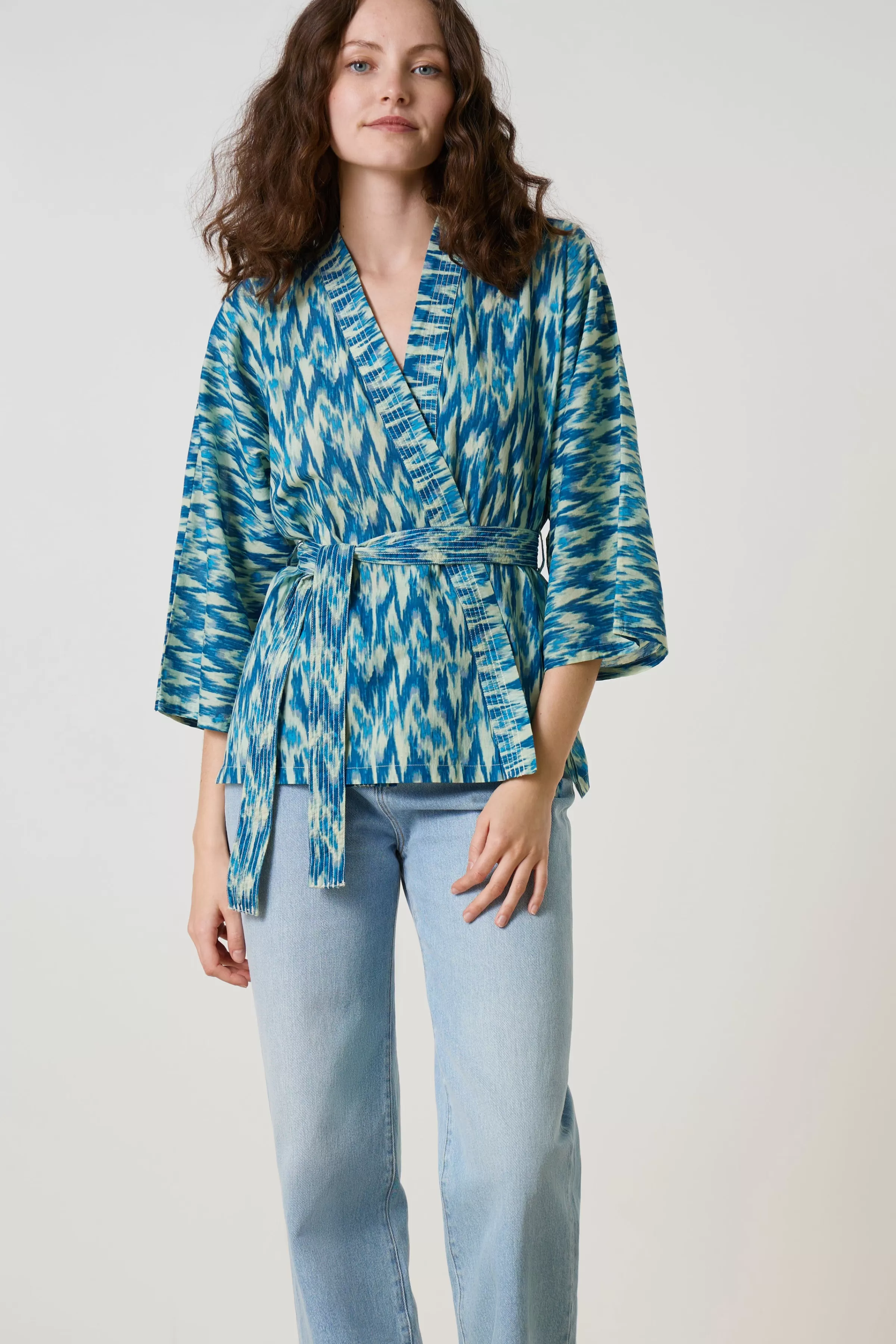 Leon&Harper Last Chance | Camisas & Blusas*Kimono Cimon Ikat Azul